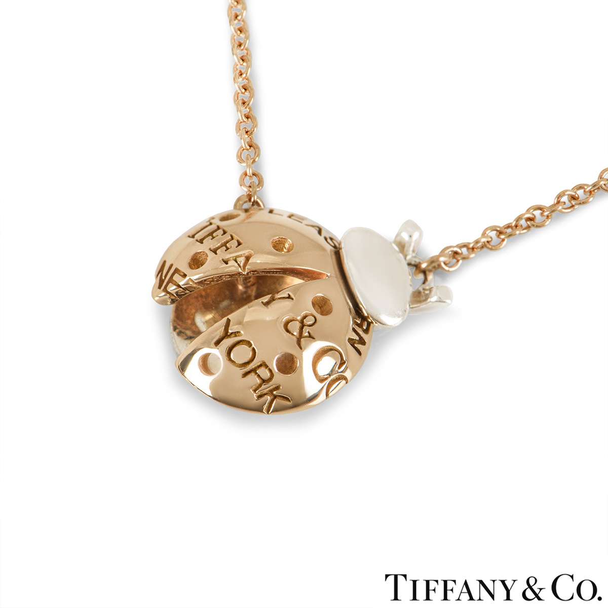 Tiffany and Co. 18K White Gold and Diamond Set Ladybug Pedant Chain Necklace  at 1stDibs | tiffany ladybug necklace, ladybug necklace tiffany, tiffany  and co ladybug necklace